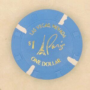 The Paris Casino Chip Las Vegas $1 Lucky Gift Charm Coin Card Protector Gamble